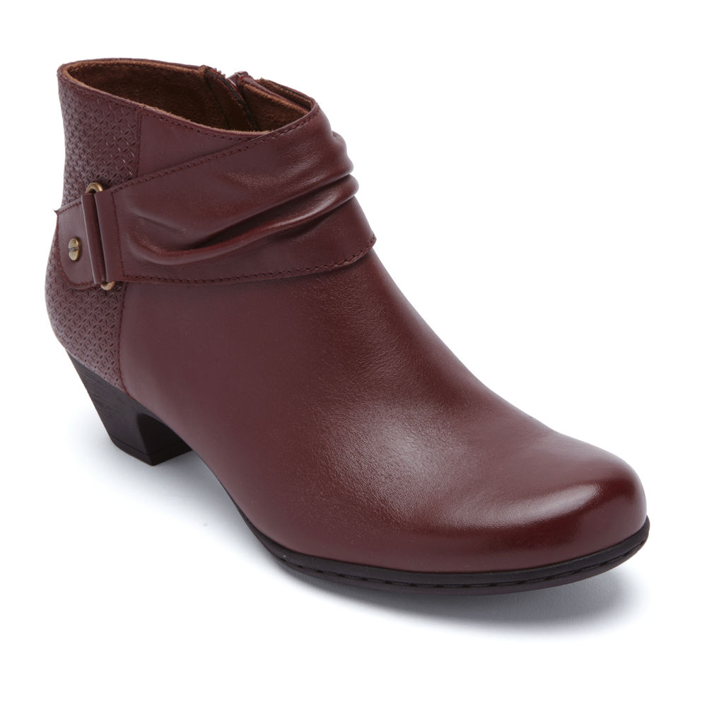 Rockport Singapore Womens Boots - Brynn Rouched Brown - MG8963125